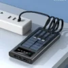 Solar Power Bank 20000CmAh, Fast Charging Built in Cable